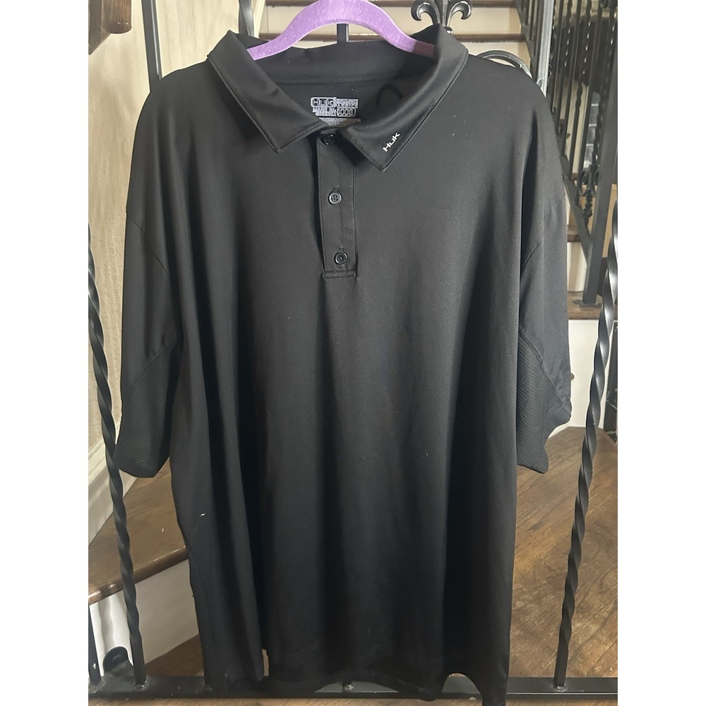 Men's Size 3X Huk Men's Black LoPro Solid Performance Polo Fishing Short Sleeves